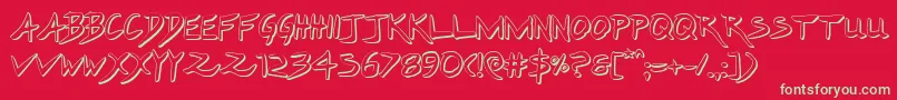 Hakturus3D Font – Green Fonts on Red Background