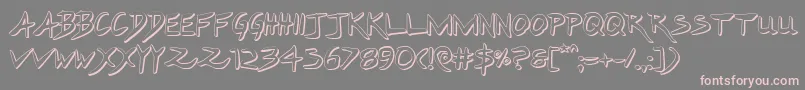 Hakturus3D-Schriftart – Rosa Schriften auf grauem Hintergrund