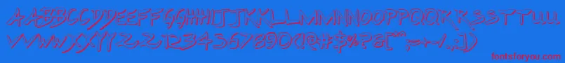 Hakturus3D Font – Red Fonts on Blue Background