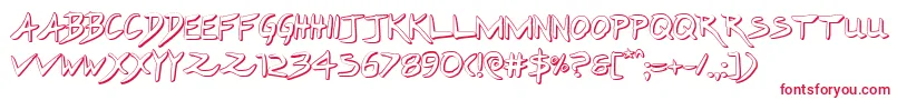 Hakturus3D Font – Red Fonts on White Background