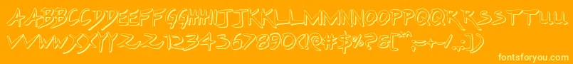 Hakturus3D Font – Yellow Fonts on Orange Background