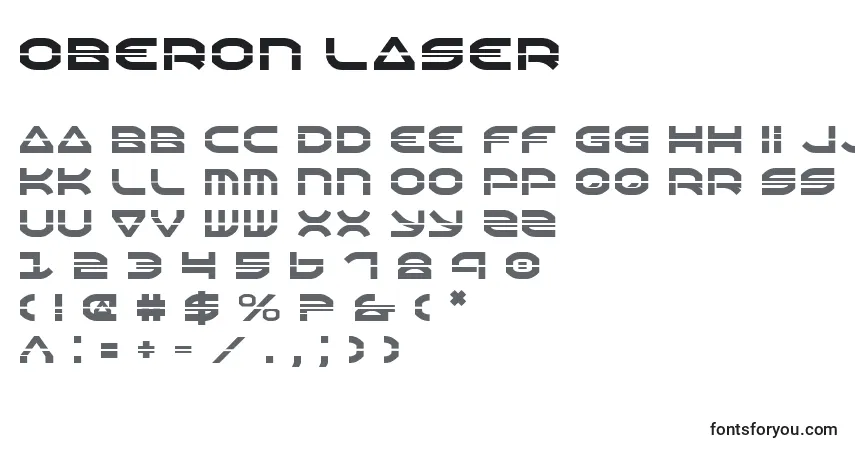Fuente Oberon Laser - alfabeto, números, caracteres especiales