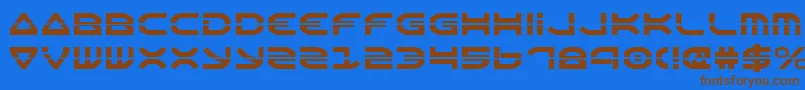 Oberon Laser Font – Brown Fonts on Blue Background