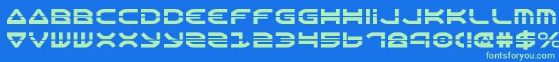 Oberon Laser Font – Green Fonts on Blue Background