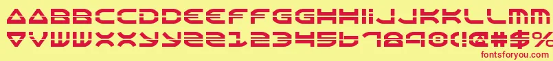 フォントOberon Laser – 赤い文字の黄色い背景