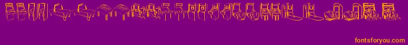 ArcardeVideoGames Font – Orange Fonts on Purple Background