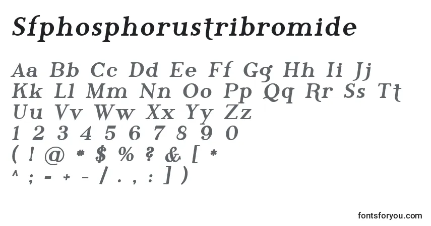Czcionka Sfphosphorustribromide – alfabet, cyfry, specjalne znaki