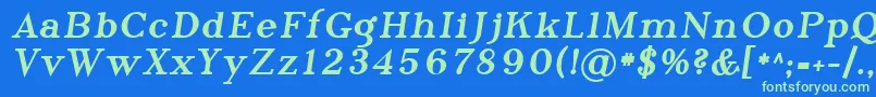 Шрифт Sfphosphorustribromide – зелёные шрифты на синем фоне