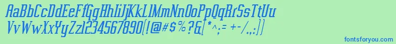 VahikaItalic Font – Blue Fonts on Green Background