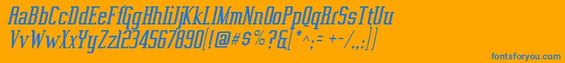 VahikaItalic Font – Blue Fonts on Orange Background