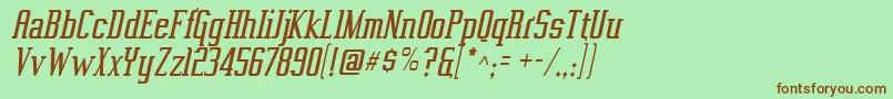 VahikaItalic Font – Brown Fonts on Green Background