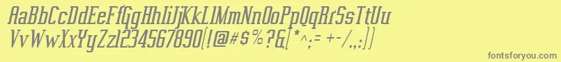 VahikaItalic Font – Gray Fonts on Yellow Background