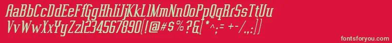 VahikaItalic Font – Green Fonts on Red Background