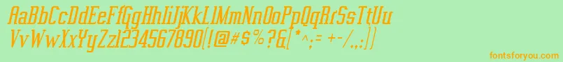 VahikaItalic Font – Orange Fonts on Green Background