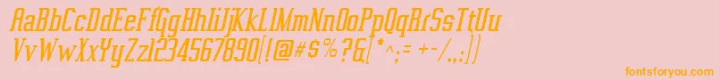 VahikaItalic Font – Orange Fonts on Pink Background