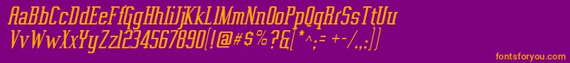 VahikaItalic Font – Orange Fonts on Purple Background