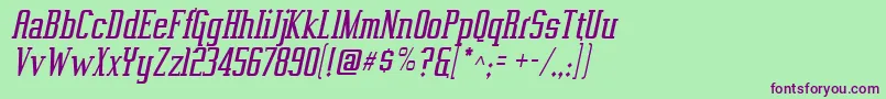 VahikaItalic Font – Purple Fonts on Green Background