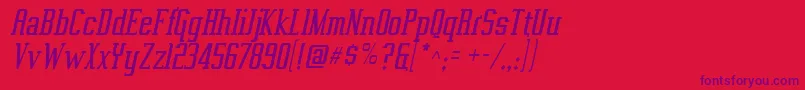 VahikaItalic Font – Purple Fonts on Red Background