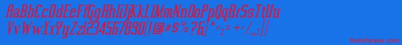 VahikaItalic Font – Red Fonts on Blue Background