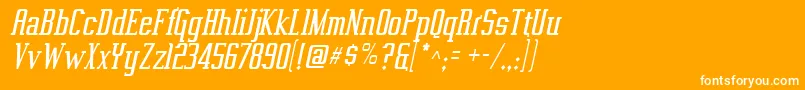 VahikaItalic Font – White Fonts on Orange Background