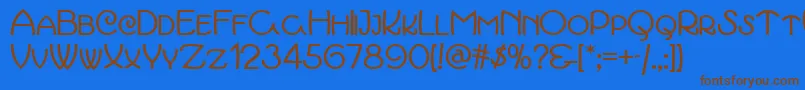March Font – Brown Fonts on Blue Background