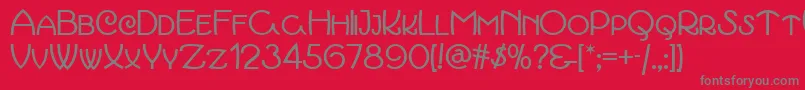 March Font – Gray Fonts on Red Background