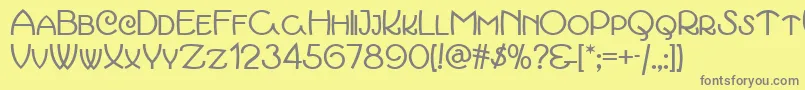 March Font – Gray Fonts on Yellow Background
