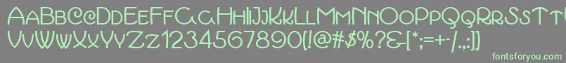 March Font – Green Fonts on Gray Background