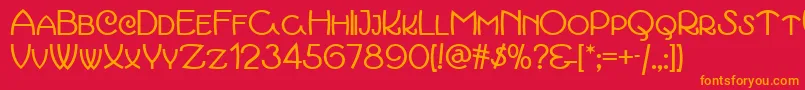 March Font – Orange Fonts on Red Background