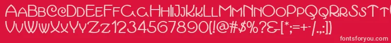 March Font – Pink Fonts on Red Background