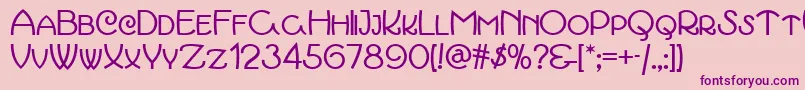 March Font – Purple Fonts on Pink Background