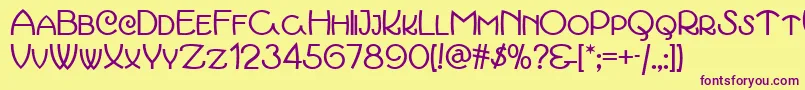 March Font – Purple Fonts on Yellow Background
