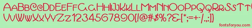 March Font – Red Fonts on Green Background