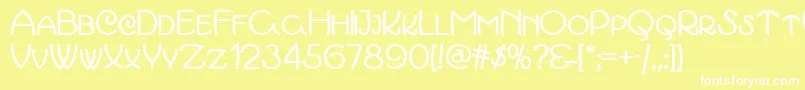 March Font – White Fonts on Yellow Background