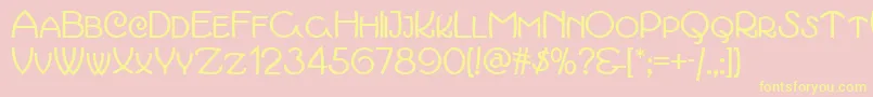 March Font – Yellow Fonts on Pink Background