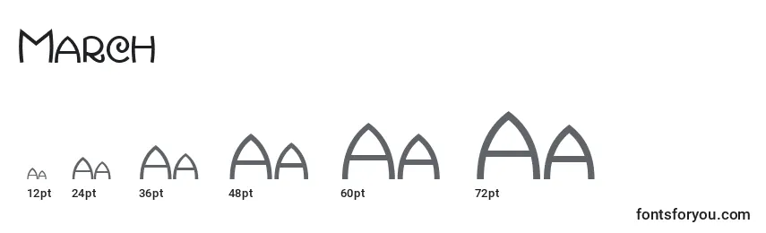 March Font Sizes