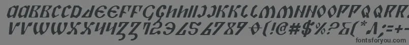 フォントPiperPieItalic – 黒い文字の灰色の背景