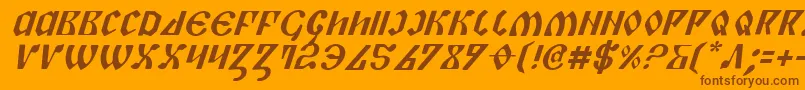 Czcionka PiperPieItalic – brązowe czcionki na pomarańczowym tle