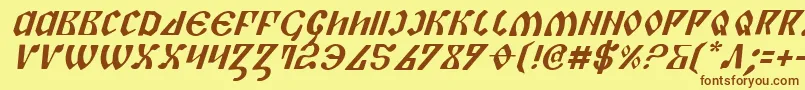 PiperPieItalic Font – Brown Fonts on Yellow Background