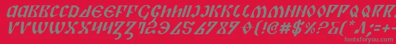 PiperPieItalic Font – Gray Fonts on Red Background