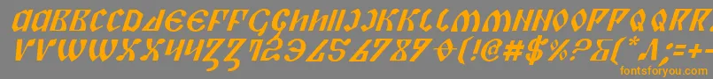 PiperPieItalic Font – Orange Fonts on Gray Background