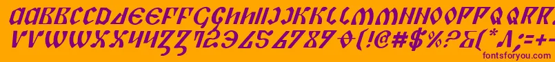 PiperPieItalic-fontti – violetit fontit oranssilla taustalla