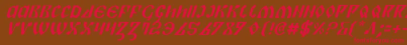 PiperPieItalic Font – Red Fonts on Brown Background