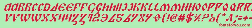 fuente PiperPieItalic – Fuentes Rojas Sobre Fondo Verde