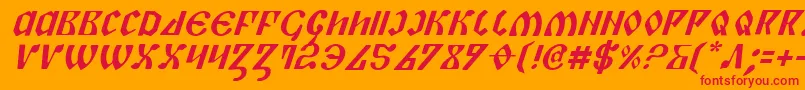 PiperPieItalic Font – Red Fonts on Orange Background