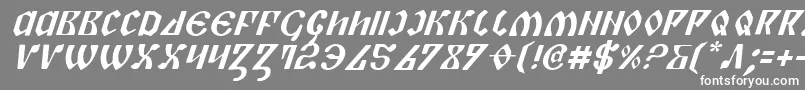 Шрифт PiperPieItalic – белые шрифты на сером фоне