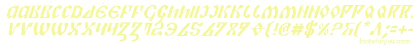 フォントPiperPieItalic – 黄色のフォント