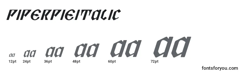 PiperPieItalic Font Sizes