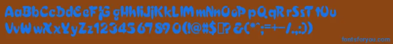 フォントCroixdbNormal – 茶色の背景に青い文字