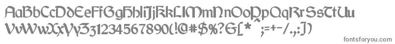 CyrodiilBold-fontti – harmaat kirjasimet valkoisella taustalla